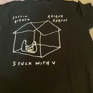Ariana grande X Justin Bieber stuck with u shirt
